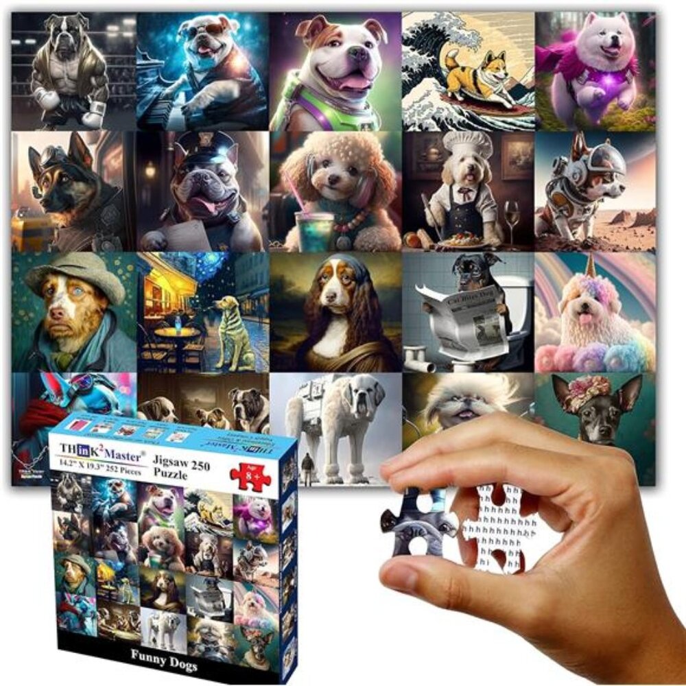 New Funny Dogs 250 Pieces Jigsaw Puzzle Featuring heartwarming Puppies